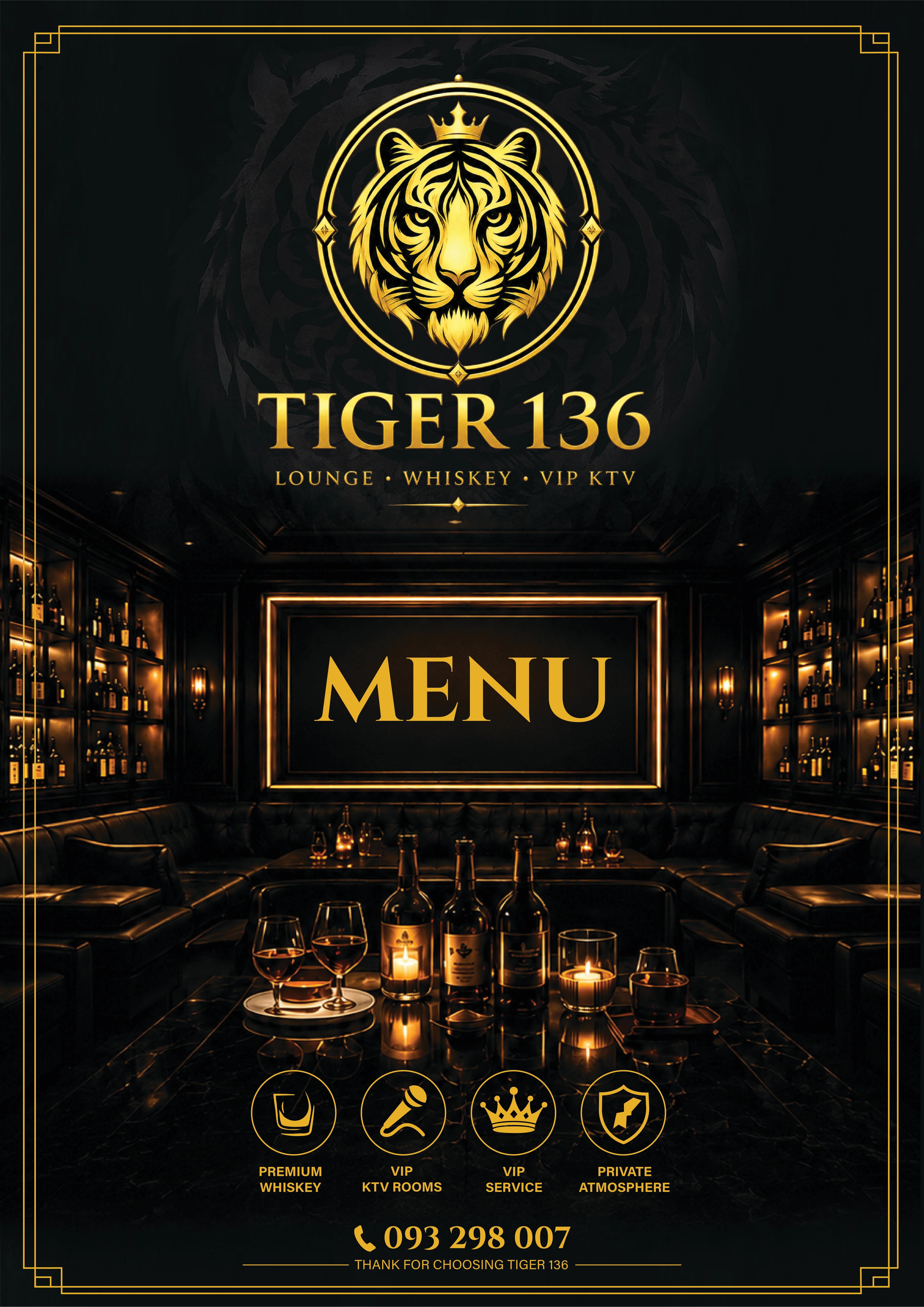 Tiger Bar 136 menu cover